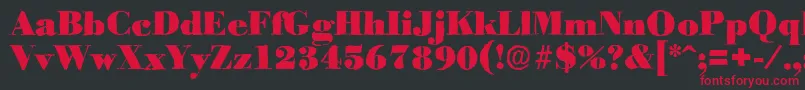BodoniantiqueBlackRegular Font – Red Fonts on Black Background