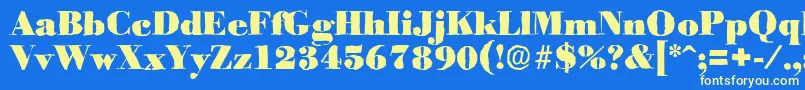 BodoniantiqueBlackRegular Font – Yellow Fonts on Blue Background