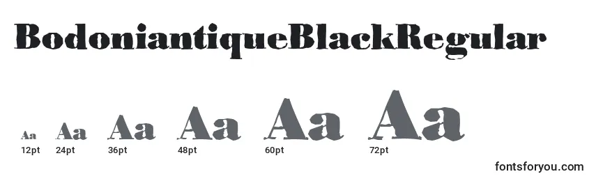 Размеры шрифта BodoniantiqueBlackRegular