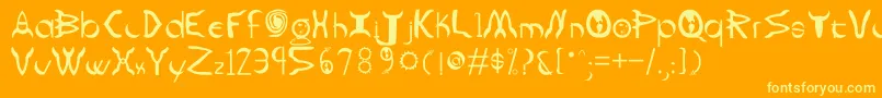 Fonte Rockets – fontes amarelas em um fundo laranja