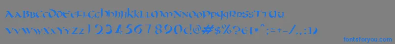 Oncial Font – Blue Fonts on Gray Background