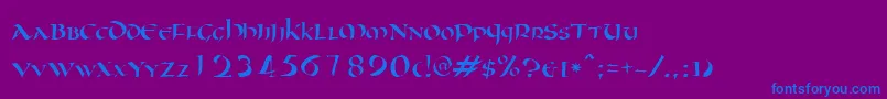 Oncial Font – Blue Fonts on Purple Background