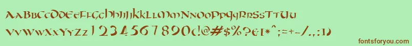 Oncial Font – Brown Fonts on Green Background