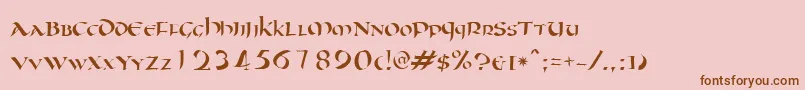 Oncial Font – Brown Fonts on Pink Background