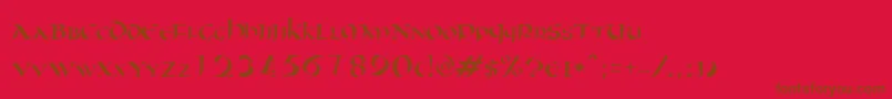 Oncial Font – Brown Fonts on Red Background