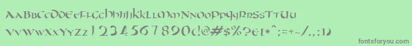 Oncial-Schriftart – Graue Schriften auf grünem Hintergrund