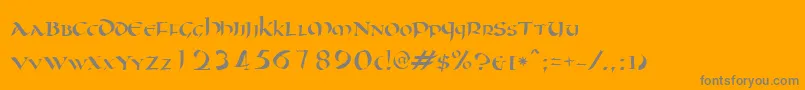 Oncial Font – Gray Fonts on Orange Background