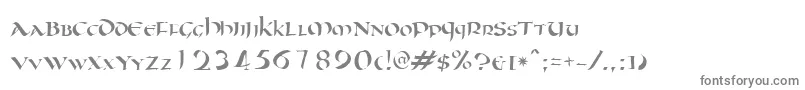 Oncial-fontti – harmaat kirjasimet valkoisella taustalla