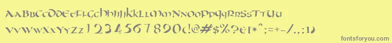 Oncial Font – Gray Fonts on Yellow Background
