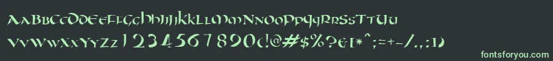 Oncial Font – Green Fonts on Black Background