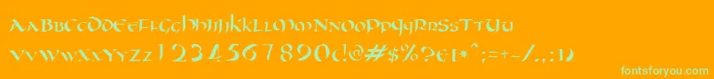 Oncial Font – Green Fonts on Orange Background