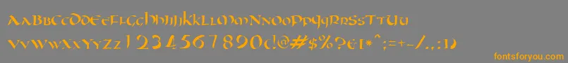 Oncial Font – Orange Fonts on Gray Background