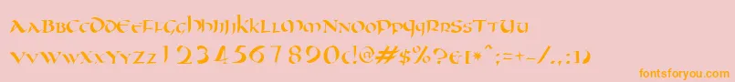 Oncial Font – Orange Fonts on Pink Background
