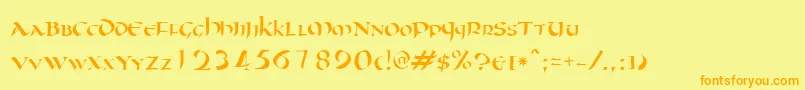 Oncial Font – Orange Fonts on Yellow Background