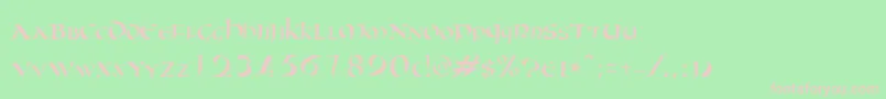 Oncial Font – Pink Fonts on Green Background