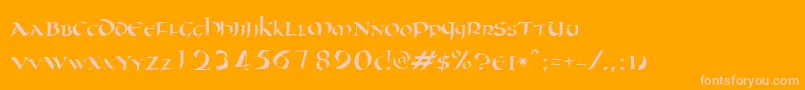 Oncial Font – Pink Fonts on Orange Background