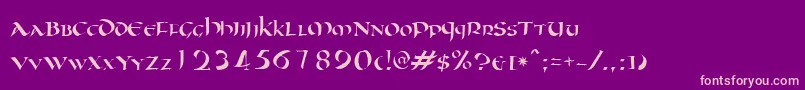 Oncial Font – Pink Fonts on Purple Background