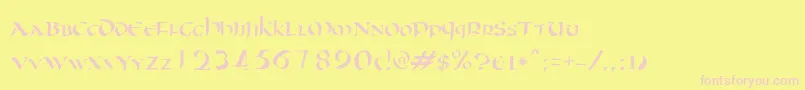 Oncial Font – Pink Fonts on Yellow Background