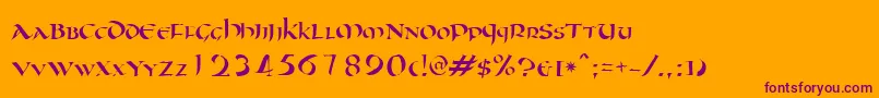 Oncial Font – Purple Fonts on Orange Background