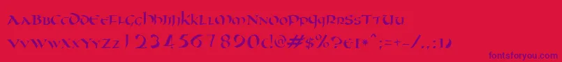 Oncial Font – Purple Fonts on Red Background