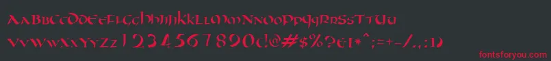 Oncial Font – Red Fonts on Black Background