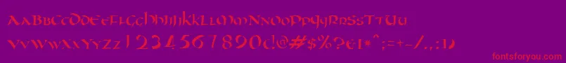 Oncial Font – Red Fonts on Purple Background