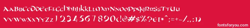 Oncial Font – White Fonts on Red Background
