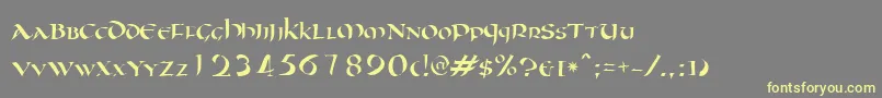 Oncial Font – Yellow Fonts on Gray Background