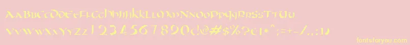 Oncial Font – Yellow Fonts on Pink Background