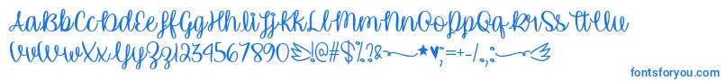 フォントUnicornCalligraphyTtf – 白い背景に青い文字