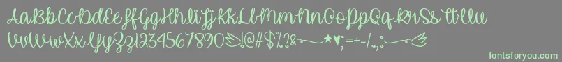 UnicornCalligraphyTtf Font – Green Fonts on Gray Background