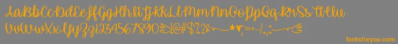 UnicornCalligraphyTtf Font – Orange Fonts on Gray Background