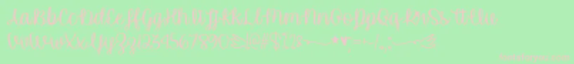 UnicornCalligraphyTtf Font – Pink Fonts on Green Background