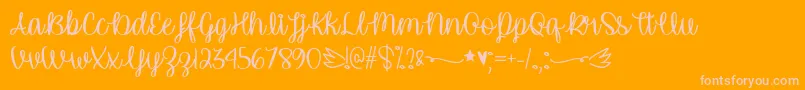 UnicornCalligraphyTtf-Schriftart – Rosa Schriften auf orangefarbenem Hintergrund