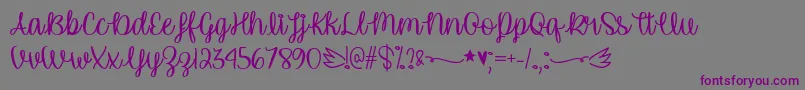 UnicornCalligraphyTtf Font – Purple Fonts on Gray Background