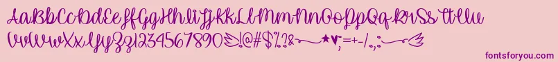 Czcionka UnicornCalligraphyTtf – fioletowe czcionki na różowym tle
