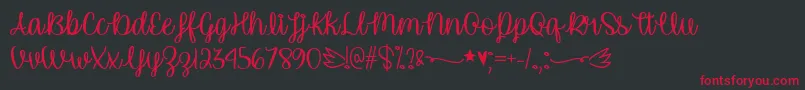 UnicornCalligraphyTtf Font – Red Fonts on Black Background