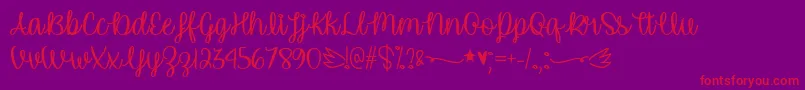 UnicornCalligraphyTtf-fontti – punaiset fontit violetilla taustalla