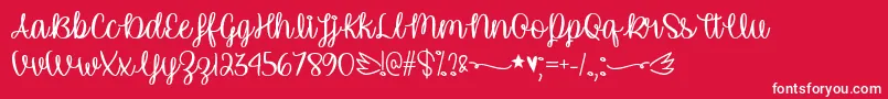 UnicornCalligraphyTtf Font – White Fonts on Red Background
