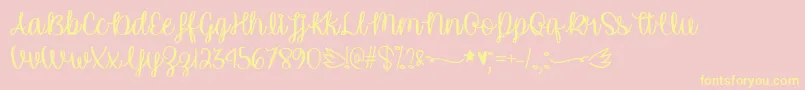 UnicornCalligraphyTtf Font – Yellow Fonts on Pink Background