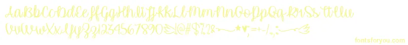 UnicornCalligraphyTtf Font – Yellow Fonts on White Background