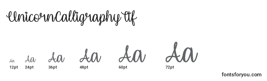 UnicornCalligraphyTtf Font Sizes