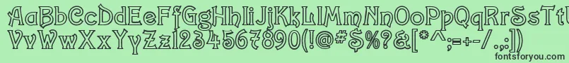 フォントConstaciaModernDeco – 緑の背景に黒い文字