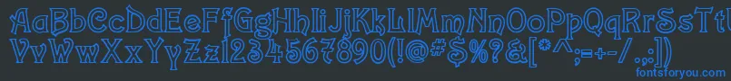 ConstaciaModernDeco Font – Blue Fonts on Black Background