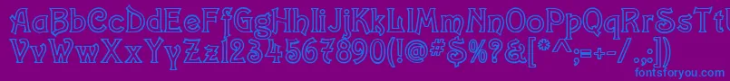 ConstaciaModernDeco Font – Blue Fonts on Purple Background