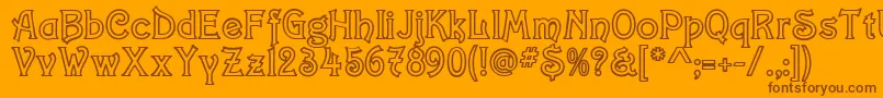 ConstaciaModernDeco Font – Brown Fonts on Orange Background