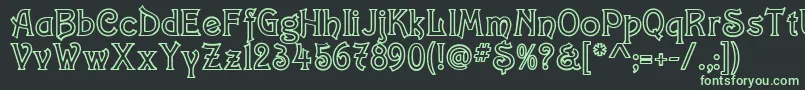 ConstaciaModernDeco Font – Green Fonts on Black Background