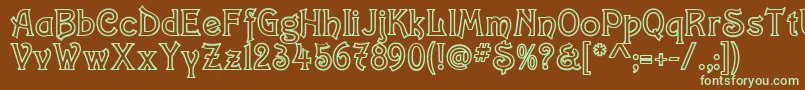 ConstaciaModernDeco Font – Green Fonts on Brown Background