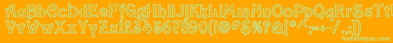 ConstaciaModernDeco Font – Green Fonts on Orange Background