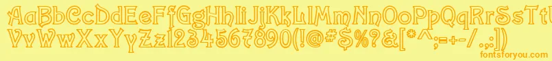 ConstaciaModernDeco Font – Orange Fonts on Yellow Background